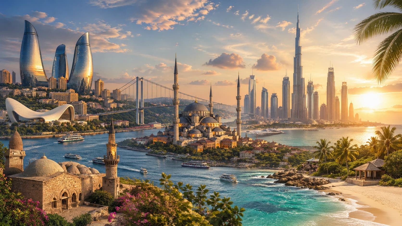 وجهات سياحية شهيرة للمصريين: باكو وإسطنبول ودبي ومنتجعات شاطئية