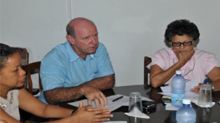 Minister St.Ange welcomes Dr Marie-Reine Hoareau, the new chairperson of the Creole Institute of Seychelles