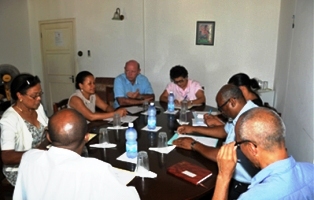 Minister St.Ange welcomes Dr Marie-Reine Hoareau, the new chairperson of the Creole Institute of Seychelles