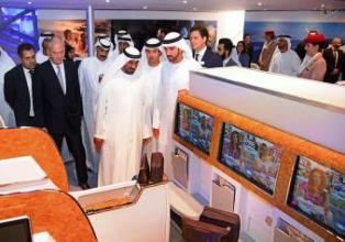 Hamdan bin Mohammed visits Emirates stand at ATM