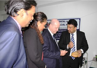 Seychelles Minister inaugurates a craniotomy machine at the Balaji Dental & Craniofacial Hospital in Chennai