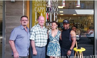 Minister St. Ange and Tourism Board staff visit novel, Seychellois-owned Chatterbox coffee shop on Eden Island