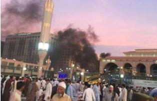 بالفيديو ..لحظة تفجير الانتحاري نفسه قرب المسجد النبوي الشريف