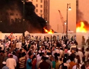 السعودية تشهد 4 تفجيرات انتحارية قرب الحرم النبوي والقطيف وجدة اسفرت عن استشهاد 5 رجال امن