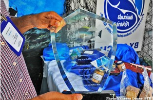 James Lesperance and Rondolph Payet use the investment forum to successfully showcase new fish products for local and export markets