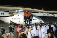 Solar Impulse 2 arrives back in Abu Dhabi after completing first ever zero-fuel flight around the world