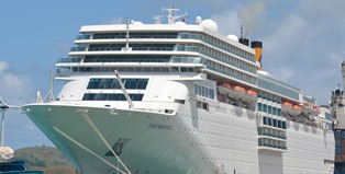 Port Victoria in Seychelles welcomes Costa neoRomantica cruise ship