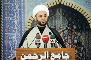 خطيب جمعة بغداد يطالب دول التحالف ان لا تدع مجالا لهروب الدواعش من الموصل ويطالب القضاء بمحاسبة المقصرين والمتآمرين