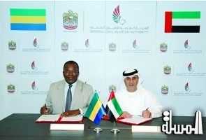 هيئة الطيران المدنى الاماراتية توقع اتفاقية أجواء مفتوحة مع الغابون