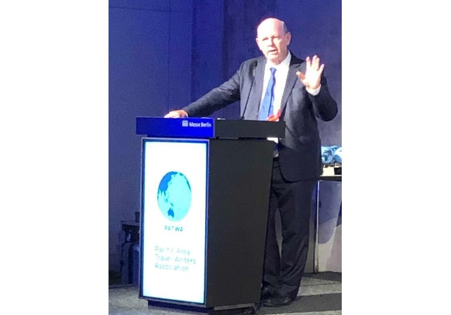 Alain St.Ange of Seychelles addresses PATWA 2019 conference in Berlin