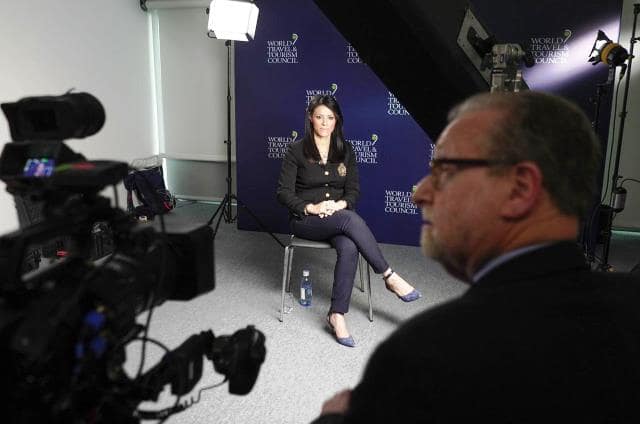 وزيرة سياحة مصر تلتقي ممثلي الصحافة العالمية والمتخصصة فى ختام قمة العالم السياحية بأسبانيا