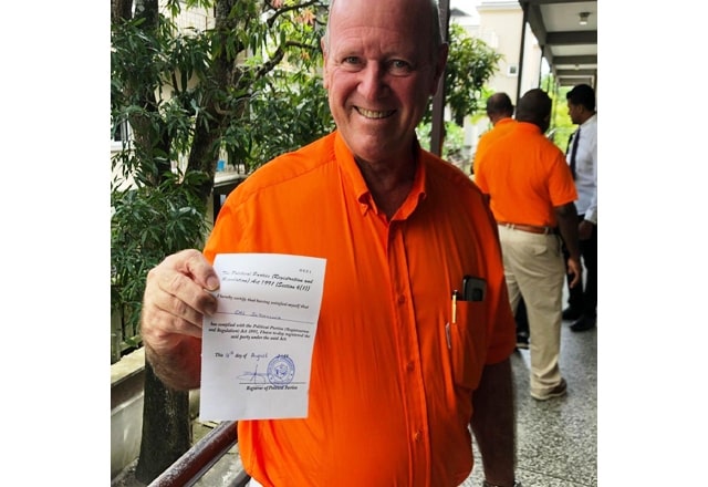 Alain Sant Anga:Former Tourism Minister receives official certificate of registration from Electoral Commission for