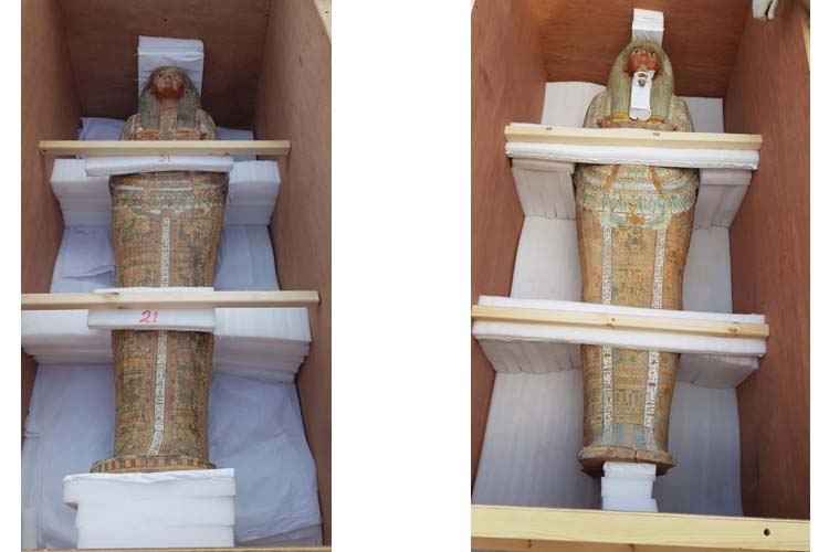 المتحف المصري الكبير يستقبل توابيت خبيئة العساسيف