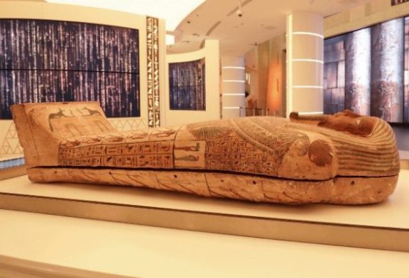 Ancient Pharaonic coffin arrives for display in Egypt Pavilion at Dubai Expo 2020